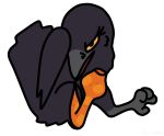  alpha_channel ambiguous_gender animated animated_png avian avian_feet beak bird black_body black_feathers clothing corvid corvus_(genus) crow feathers female_(lore) feral food footwear fruit hi_res looking_at_viewer orange_clothing orange_footwear orange_socks oscine passerine plant pumpkin putting_on_socks short_playtime signature simple_background sitting smile smiling_at_viewer sner socks solo transparent_background yellow_eyes 