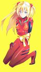  ayamoto blonde_hair blue_eyes hair_ornament hairclip long_hair neon_genesis_evangelion plugsuit ribbon solo souryuu_asuka_langley valentine 