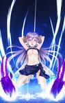  animal_ears armpits blush breasts cleavage crab crustacean fujisaka_kuuki gigandal_federation horns kneeling large_breasts long_hair pink_eyes pixiv_fantasia pixiv_fantasia_3 purple_hair skirt solo underboob 