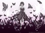  bug butterfly copyright_request dress eri_kamijo insect jewelry monochrome necklace purple solo wallpaper watermark web_address 