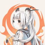  animal_ears back brown_eyes copyright_request highres houden_eizou long_hair silver_hair solo tail 