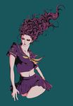  bad_id bad_pixiv_id jojo_no_kimyou_na_bouken long_hair pinnappleorange purple_eyes purple_hair school_uniform serafuku solo yamagishi_yukako 