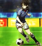  2010_fifa_world_cup ball fudou_akio highres inazuma_eleven_(series) inazuma_eleven_go japan male_focus saku_anna soccer soccer_ball soccer_nippon_daihyou soccer_uniform solo sportswear telstar world_cup 