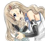  blonde_hair blue_eyes drinking drinking_fountain earrings eden&#039;s_zero eden's_zero hair_clip jewelry mashima_hiro rebecca_(eden&#039;s_zero) rebecca_(eden's_zero) sweat water 