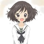  akiyama_yukari bad_id bad_pixiv_id black_eyes black_hair blush core_(mayomayo) girls_und_panzer ooarai_school_uniform school_uniform serafuku short_hair smile solo 