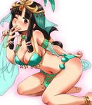  ;) anklet bare_legs barefoot black_hair blush bracelet dancer feet harem_outfit headdress jewelry long_hair necklace one_eye_closed saaya_(suisei_no_gargantia) smile soles solo suisei_no_gargantia suzurino v 