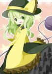  bad_id bad_pixiv_id green_eyes green_hair hat katori_(quietude) komeiji_koishi long_hair smile third_eye touhou 