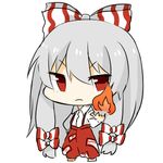  bad_id bad_pixiv_id bow fire fujiwara_no_mokou katori_(quietude) long_hair lowres red_eyes ribbon silver_hair touhou 