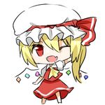  bad_id bad_pixiv_id blonde_hair flandre_scarlet hat katori_(quietude) lowres one_eye_closed red_eyes short_hair touhou white_background wings 