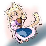  animal_ears blonde_hair chibi hoshizuki_(seigetsu) mizuhashi_parsee puru-see short_hair solo tail touhou trembling |_| 