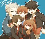  4boys bad_id bad_pixiv_id headband inohara_masato japanese_clothes little_busters! miyazawa_kengo multiple_boys naoe_riki natsume_kyousuke natsume_rin niwashigu_(mmttmm) revision school_uniform 