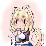  animal_ears blonde_hair chibi hoshizuki_(seigetsu) mizuhashi_parsee puru-see short_hair solo tail touhou trembling |_| 