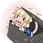  animal_ears blonde_hair box chibi hoshizuki_(seigetsu) mizuhashi_parsee puru-see short_hair solo tail touhou trembling |_| 