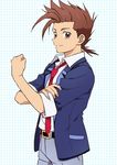  brown_eyes brown_hair lloyd_irving necktie official_style r_(corolla) tales_of_(series) tales_of_symphonia 