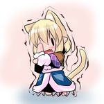  animal_ears blonde_hair chibi hoshizuki_(seigetsu) mizuhashi_parsee puru-see short_hair solo tail touhou trembling |_| 