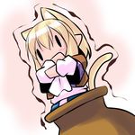  animal_ears blonde_hair chibi hoshizuki_(seigetsu) jar mizuhashi_parsee puru-see short_hair solo tail touhou trembling |_| 