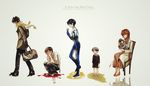  1girl age_progression baby baby_carry bad_id bad_pixiv_id black_hair blood ikari_shinji ikari_yui looking_away mother_and_son multiple_persona neon_genesis_evangelion plugsuit resurgam scarf school_uniform short_hair 