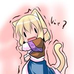  ? animal_ears blonde_hair chibi hoshizuki_(seigetsu) mizuhashi_parsee puru-see short_hair solo tail touhou trembling |_| 