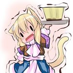  animal_ears blonde_hair chibi hoshizuki_(seigetsu) mizuhashi_parsee puru-see short_hair solo tail touhou trembling |_| 