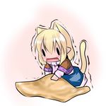  animal_ears blonde_hair chibi hoshizuki_(seigetsu) mizuhashi_parsee puru-see short_hair solo tail touhou trembling |_| 