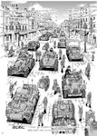  balkenkreuz bicycle building car caterpillar_tracks city doujinshi field_kitchen greyscale ground_vehicle gun half-track hat helmet kubelwagen long_hair machine_gun mg34 military military_uniform military_vehicle monochrome motor_vehicle motorcycle mp40 multiple_girls nazi_flag original road salute sdkfz_222 sdkfz_231 sdkfz_232 sdkfz_234 self-propelled_gun shizumi_tsurugi short_hair silhouette soldier stahlhelm straight-arm_salute street sturmgeschutz_iii submachine_gun swastika tank truck turretless_tank uniform vanishing_point weapon wehrmacht world_war_ii 