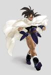  armor black_hair boots cape dragon_ball dragon_ball_z full_body highres male_focus muscle open_mouth scouter solo supobi tail tullece 
