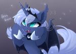  &gt;:3 2019 bat_wings crown equine fangs female friendship_is_magic hissing horn jewelry magnaluna mammal membranous_wings my_little_pony necklace princess_luna_(mlp) sblue_eyes slit_pupils sparkle tiara winged_unicorn wings 