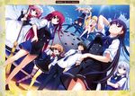  6+girls black_eyes black_hair black_legwear blonde_hair blue_eyes brown_hair crossed_arms fumio_(ura_fmo) grisaia_(series) grisaia_no_kajitsu grisaia_no_rakuen hair_ribbon hand_on_own_cheek harudera_yuria irisu_makina kazami_kazuki kazami_yuuji komine_sachi loafers long_hair long_legs maid maid_headdress matsushima_michiru mismatched_legwear multiple_girls necktie pink_hair red_hair ribbon sakaki_yumiko school_uniform shoes short_twintails silver_hair striped striped_legwear suou_amane thighhighs twintails watanabe_akio yellow_legwear 