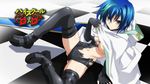  1girl blue_hair breasts gloves high_school_dxd large_breasts lying solo spread_legs torn_clothes xenovia_(high_school_dxd) 
