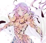  androgynous aries_muu armor cape full_armor long_hair male_focus md5_mismatch pink_hair saint_seiya solo 