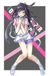  apron bad_id bad_pixiv_id bandages blush danganronpa kouku long_hair mole mole_under_eye nurse open_mouth purple_eyes purple_hair saliva skirt solo super_danganronpa_2 tsumiki_mikan 