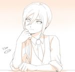 afuro_terumi character_name formal inazuma_eleven_(series) inazuma_eleven_go long_hair male_focus mizuhara_aki monochrome necktie older ponytail sleeves_rolled_up solo suit upper_body 
