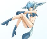  animal_ears bad_id bad_pixiv_id blue_hair breasts gen_4_pokemon glaceon high_heels personification pokemon shikapu shoes skinny small_breasts solo tail 