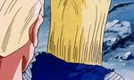  action android_18 animated animated_gif dragon_ball dragonball_z lowres muscle punching surprised trunks_(dragon_ball) wall 