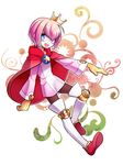  1boy :d black_legwear blue_eyes blush_stickers cape crown full_body gloves male_focus ocean_prince open_mouth pantyhose pentacle pink_hair puyopuyo red_cape salde_canarl_shellbrick_iii shirt smile solo thighhighs tmk white_legwear 