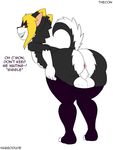 anthro anus balls bent_over big_butt black_fur black_nose blonde_hair butt english_text fur girly habbodude hair male presenting presenting_hindquarters red_eyes solo text thecon white_fur 