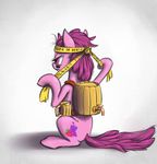  barrel berry_punch_(mlp) beverage cup cutie_mark english_text equine eyelashes face_paint female feral friendship_is_magic fur hair head_ban horse long_hair madhotaru mammal mug my_little_pony pink_hair plain_background pony pose purple_eyes shadow sitting solo spigot text turned_back warpaint white_background 