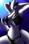  bra breasts female legendary_pok&#233;mon lugia nintendo panties pok&#233;mon pok&eacute;mon pose red_eyes sbtw solo swimsuit underwear video_games 