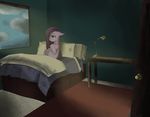 bed bedroom blue_eyes cannabistea door equine female feral friendship_is_magic fur hair horse inside lamp mammal my_little_pony pillow pink_fur pink_hair pinkamena_(mlp) pinkie_pie_(mlp) pony sad sitting solo table tears 