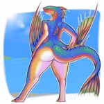  big_butt butt dragon fabuchs female fish grin iridescent marine monster_hunter plesioth solo video_games wide_hips wings wyvern 