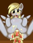  anal_insertion anal_penetration blonde_hair blush chubby clitoris cum cum_inside cum_on_face cum_on_stomach derpy_hooves_(mlp) equine female feral food food_play friendship_is_magic fur grey_fur hair horse hot_dog inflation insertion kloudmutt looking_at_viewer lying mammal multiple_penetration my_little_pony navel on_back open_mouth pegasus penetration pony pussy spread_legs spreading tongue vaginal vaginal_insertion vaginal_penetration wings yellow_eyes you_know_you_want_a_hotdog 