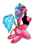  anal anal_beads anal_penetration blue_hair bottomless breasts butt equine female hair horn mammal nipple_piercing nipples penetration piercing plain_background sex_toy solo sugarcup transparent_background unicorn 