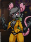  breasts cleavage clothed clothing female hazmat_suit mammal rodent sly_cooper_(series) 