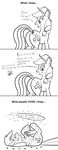  applejack_(mlp) arthropod bee bee_sting bsting butt cutie_mark death duo english_text equine female feral friendship_is_magic horse insect japanese_text line_art mammal monochrome my_little_pony open_mouth plain_background pony text white_background 