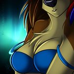  2012 black_nose bra brown_fur chest_tuft cyan_background female fur hashire icon mouth_closed teal_background tuft underwear wolflady 