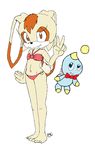  ambiguous_gender bikini bluechika brown_eyes chao cheese clothing colored cream_the_rabbit female looking_at_viewer panties plain_background sega sonic_(series) swimsuit tight_clothing underwear white_background 