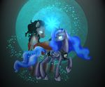  black_hair cutie_mark duo equine female feral friendship_is_magic glowing glowing_eyes hair hi_res horn horse king_sombra_(mlp) magic male mammal multi-colored_hair my_little_pony nati789 pony princess_luna_(mlp) purple_hair royalty unicorn winged_unicorn wings 