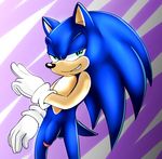  balls black_eyes black_nose black_skin blue_hair blue_penis flaccid gloves green_eyes hair happy hedgehog hi_res looking_at_viewer male mammal nude penis pink_penis pink_skin pinkthehedgehog2 pinkthehedgehog_(artist) plain_background quills raised_arm rodent sega smile solo sonic_(series) sonic_the_hedgehog standing teeth uncut vein 