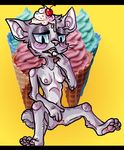  blush bobtail breasts cherry cream eating feline female fingering ice ice_cream mammal masturbation paws pussy sprinkles unknown_artist whipped 