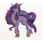  crown cutie_mark equine female feral fillyphalanx friendship_is_magic hair horn horse looking_at_viewer mammal multi-colored_hair my_little_pony pony purple_eyes purple_hair solo twilight_sparkle_(mlp) winged_unicorn wings 
